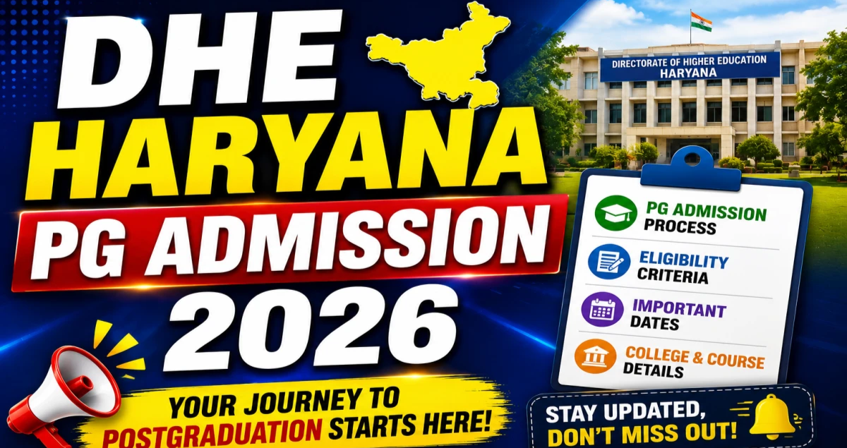 DHE Haryana Extends PG Admission Schedule 2026: Key Details